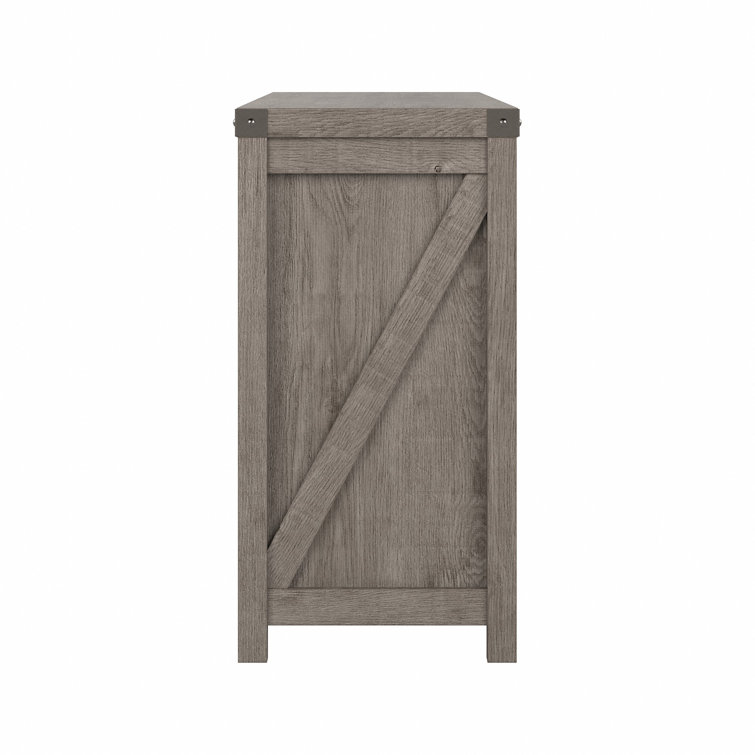 Restored Gray 65" Farmhouse TV Stand with Cabinets