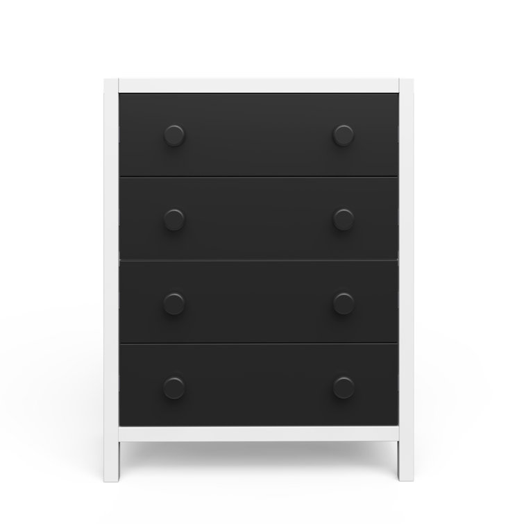 Ebony and Matte White 4-Drawer Nursery Chest