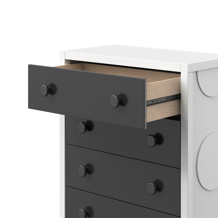 Ebony and Matte White 4-Drawer Nursery Chest