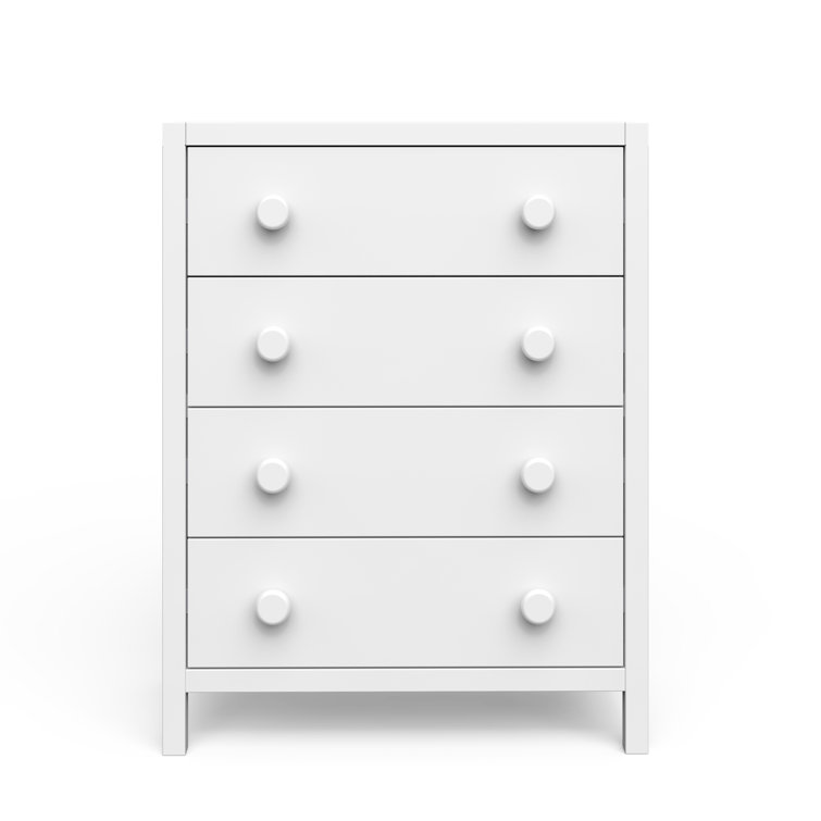 Matte White Modern Nursery 4-Drawer Chest