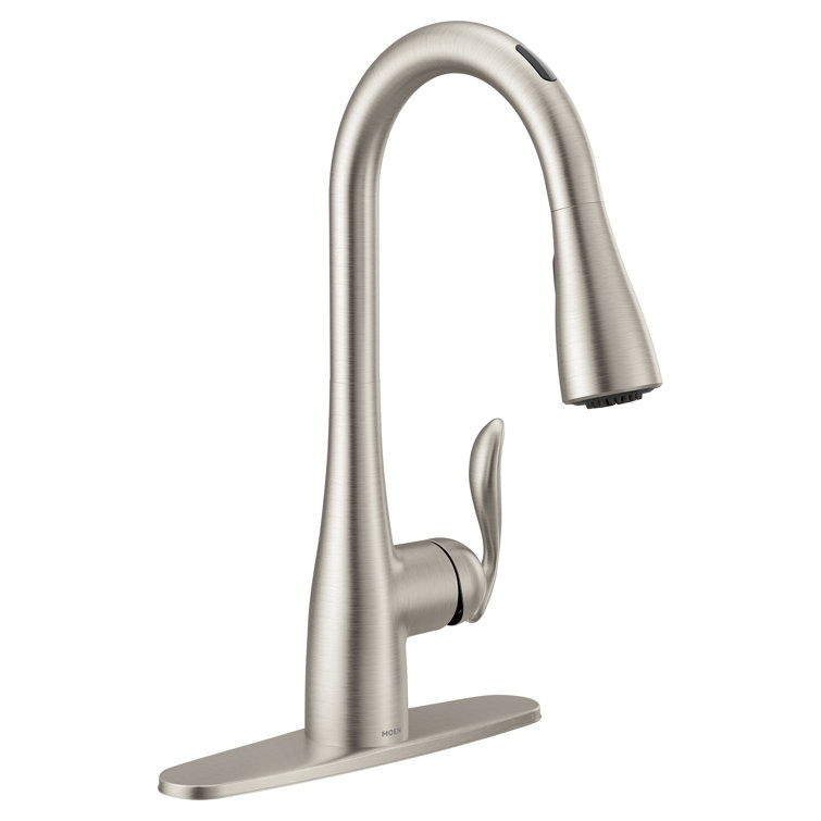 Stainless Steel Transitional Kitchen Faucet with Pull-out Spray