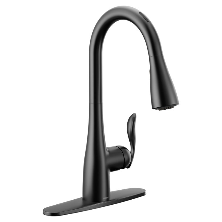 Matte Black Stainless Steel Smart Kitchen Faucet with Pull-out Spray