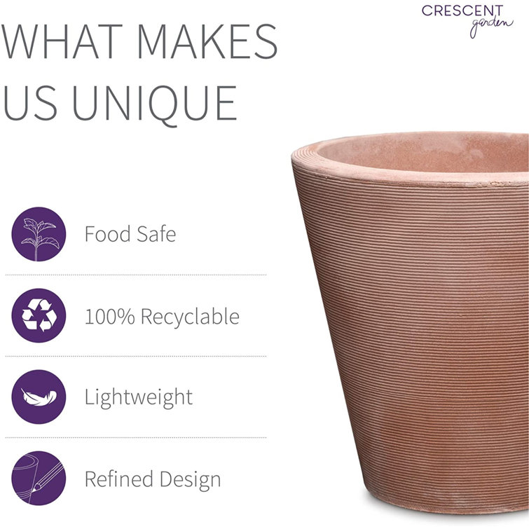 Alpine White Modern Crescent Garden Planter, 26" Polyethylene Pot