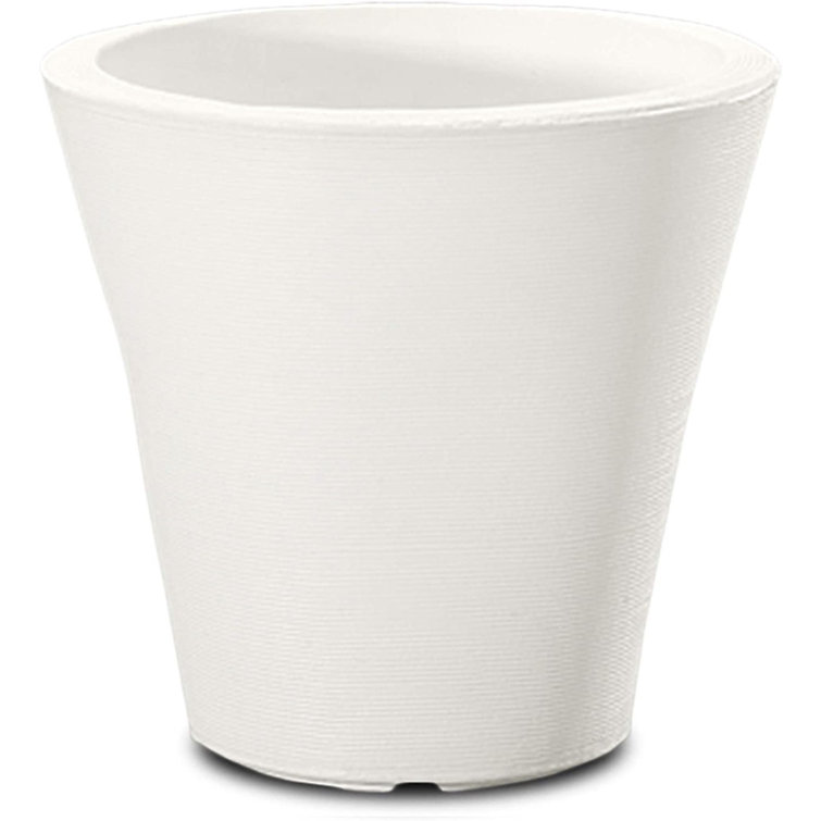 Alpine White Modern Crescent Garden Planter, 26" Polyethylene Pot