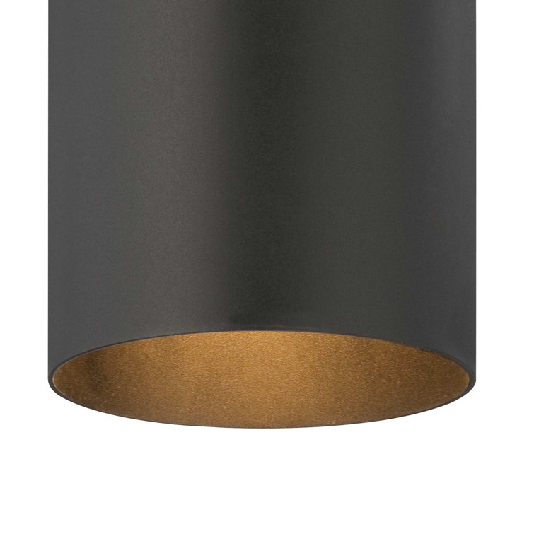 Black Aluminum 1-Light Flush Mount Ceiling Fixture