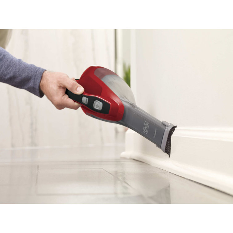 Chili Red Cordless Bagless Handheld Vacuum Cleaner with Lithium Ion Battery