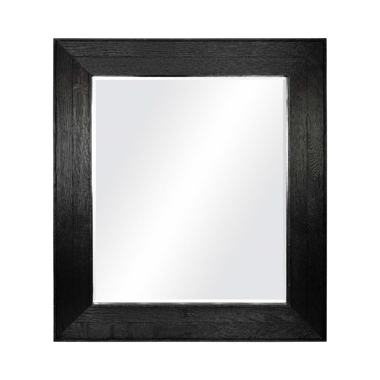 Handcrafted Oak Noir Rectangular Vintner's Mirror 33x29"