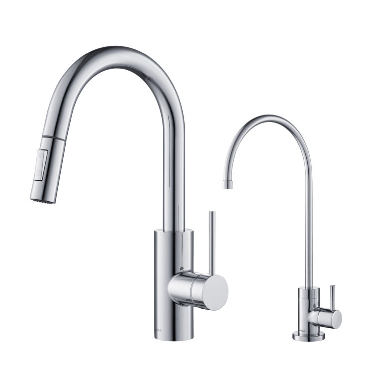 Chrome Modern Pull-Down Kitchen Faucet with Spray