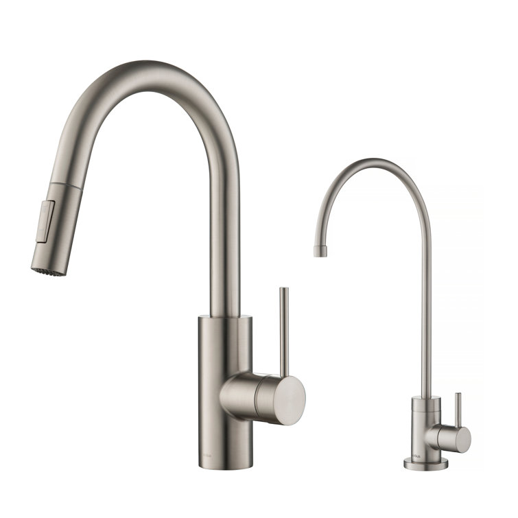Spot Free Stainless Steel Pull-Down Kitchen Faucet with Water Filter
