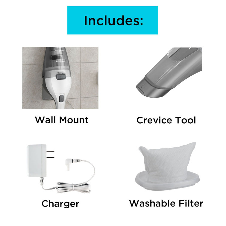 White Cordless Handheld Bagless Vacuum with Washable Filter