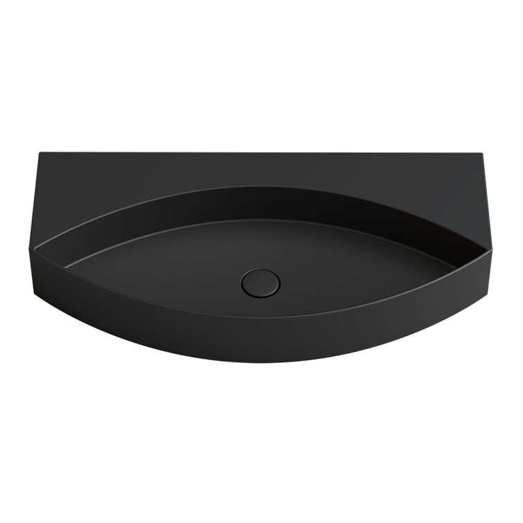 Occhio 35.6'' Glossy White Ceramic Wall-Mount Bathroom Sink