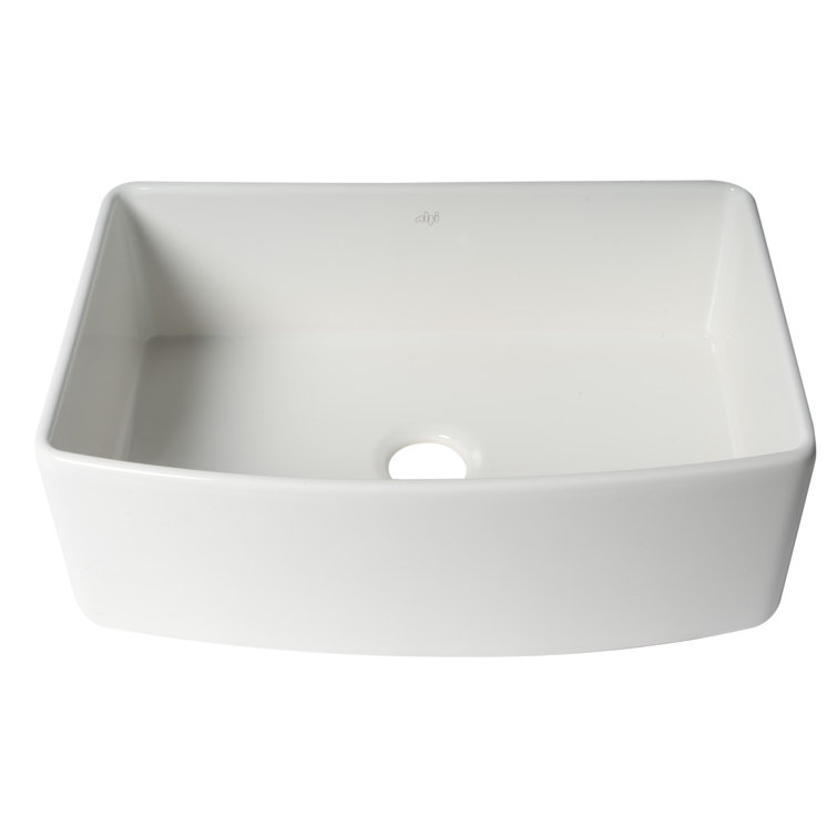 Alfi Brand ABFC3020-W 30'' L Flush Single Bowl Fireclay Kitchen Sink