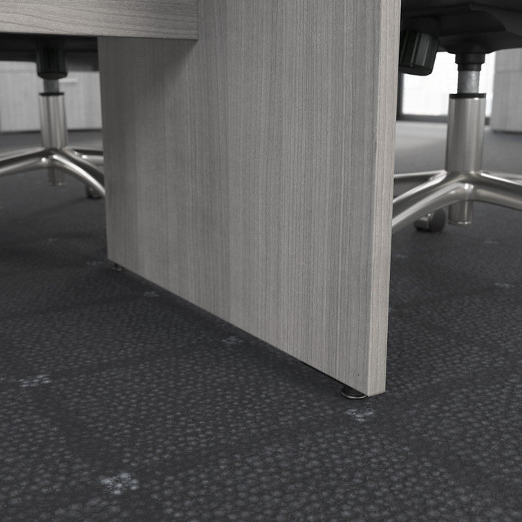 Platinum Gray Boat-Shaped Engineered Wood Conference Table