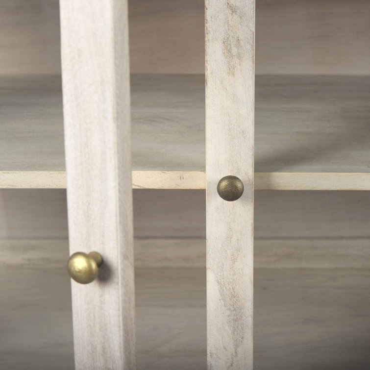 Warner 70'' Gold and White Wood Glass Sideboard