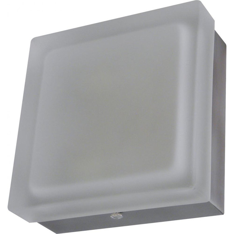 Vonte Frosted Glass Brushed Pewter LED Flush Mount