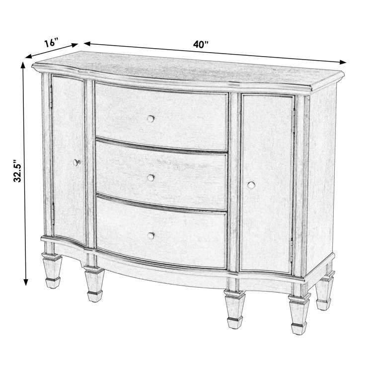 Antique Beige 3-Drawer 2-Door Traditional Accent Cabinet
