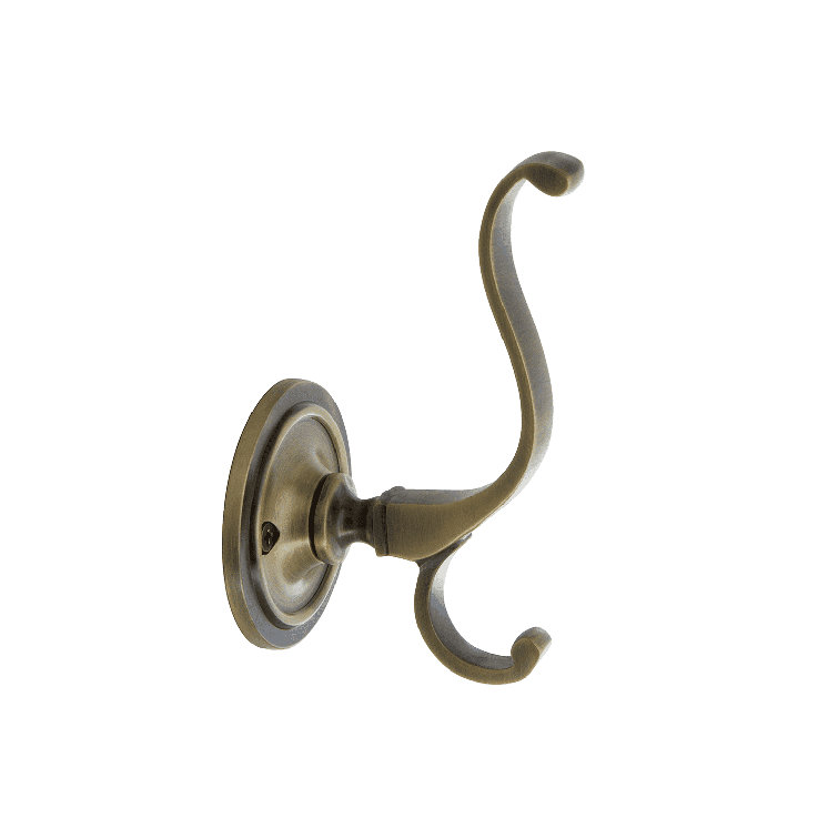 Antique Brass Victorian Double Wall Mounted Coat Hook