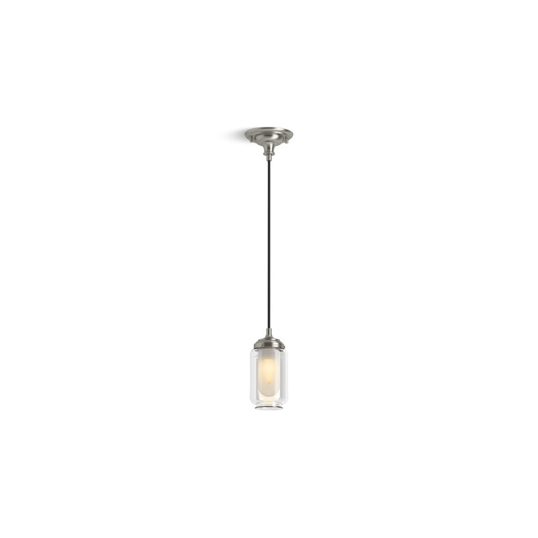 Brushed Nickel Glass One-Light Pendant