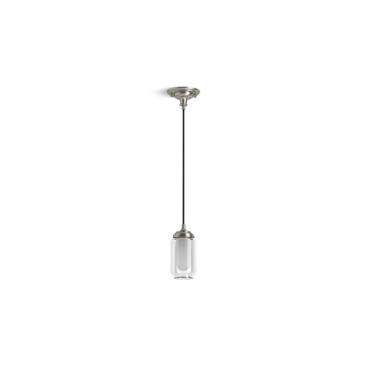 Brushed Nickel Glass One-Light Pendant