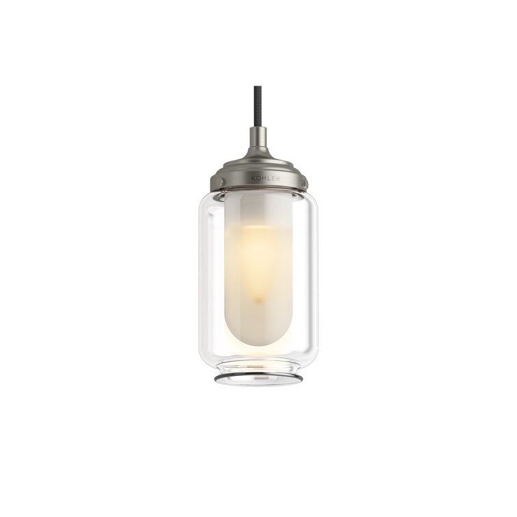 Brushed Nickel Glass One-Light Pendant