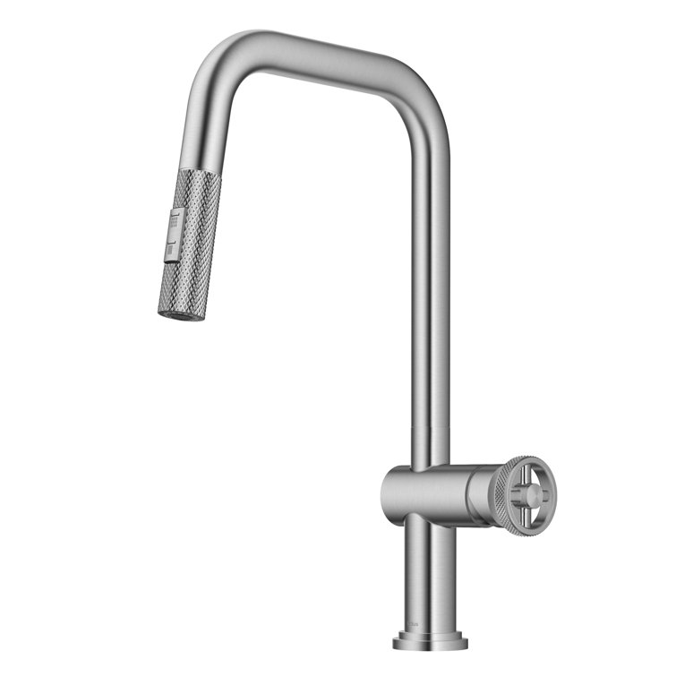 Stainless Steel Industrial Pull-Down Kitchen Faucet with Spray
