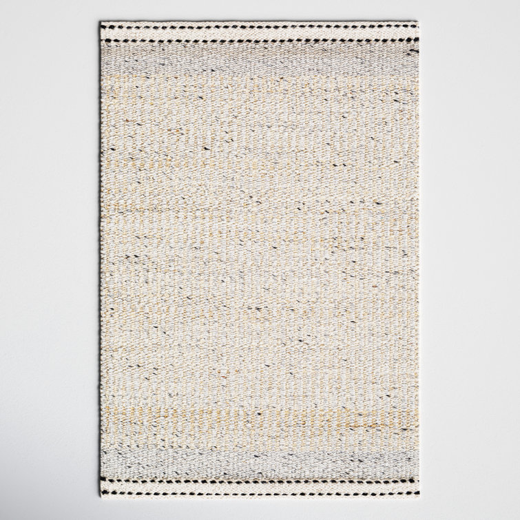 Handmade Easy Care Flatweave Wool Gray Rectangular Rug 2' x 3'