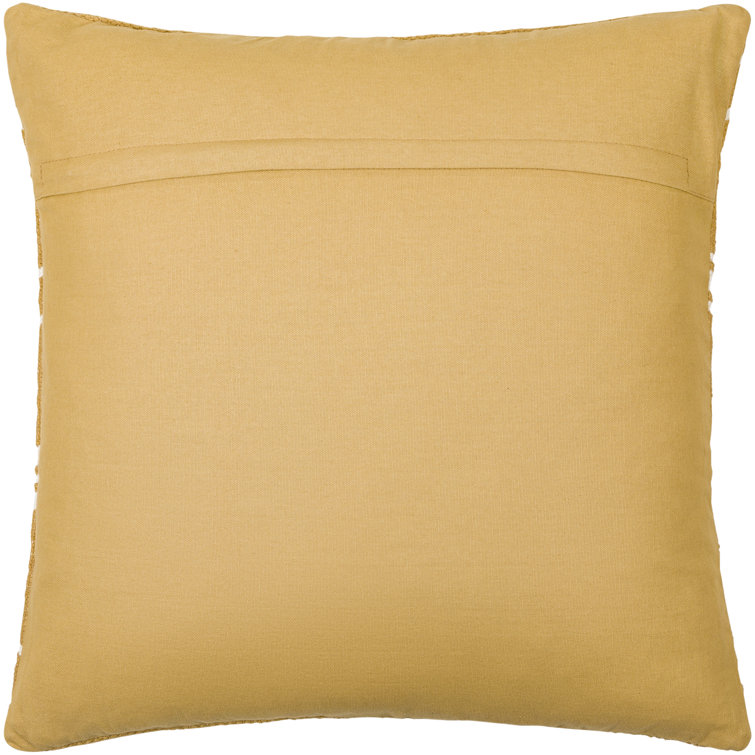Black and White Cotton Square Throw Pillow with Zipper