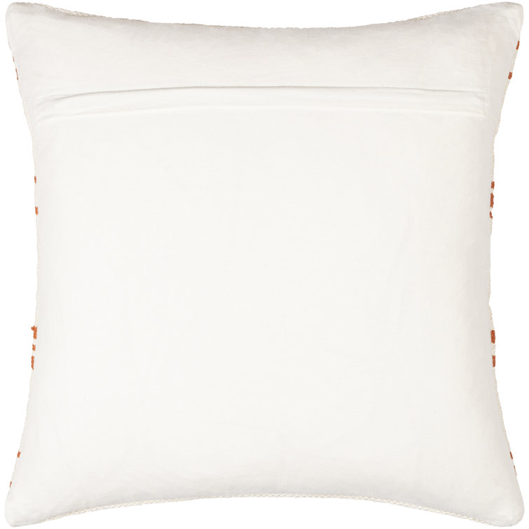 Black and White Cotton Square Throw Pillow with Zipper