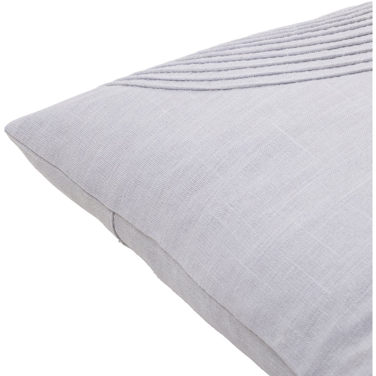 Gray Embroidered Cotton Square Throw Pillow 18" x 18"