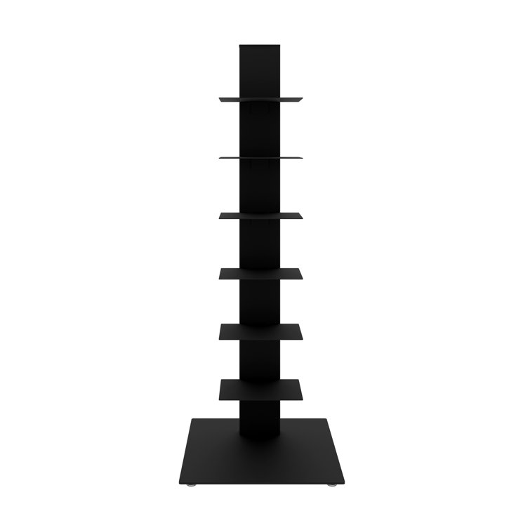 Ajax Black Steel 6-Tier Ladder Bookcase