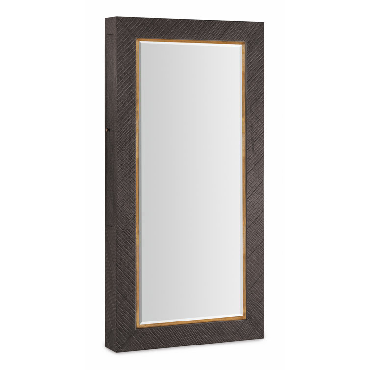 Big Sky Charcoal Wood and Resin Floor Mirror with Jewelry Storage