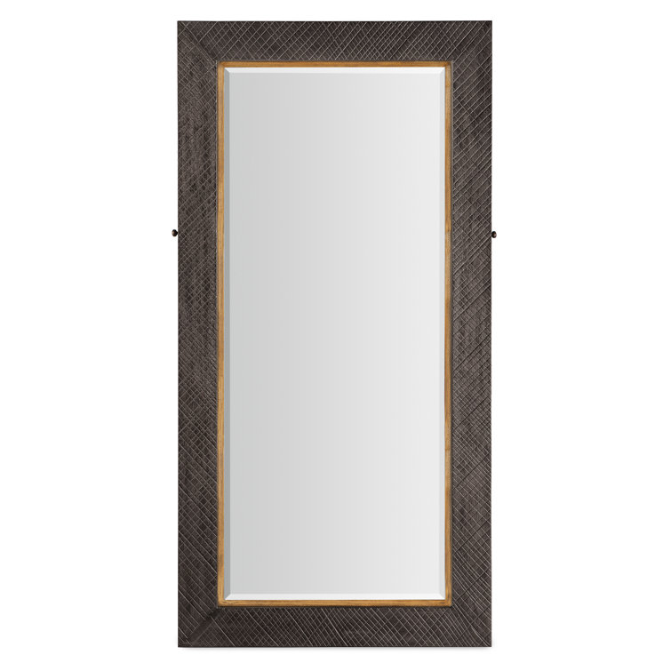 Big Sky Charcoal Wood and Resin Floor Mirror with Jewelry Storage
