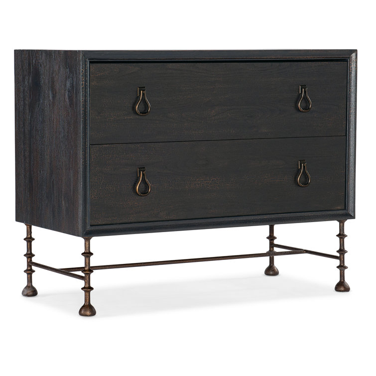 Black Hickory Veneer Nightstand with Dovetail Drawer