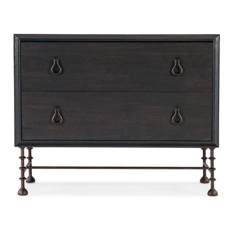Black Hickory Veneer Nightstand with Dovetail Drawer