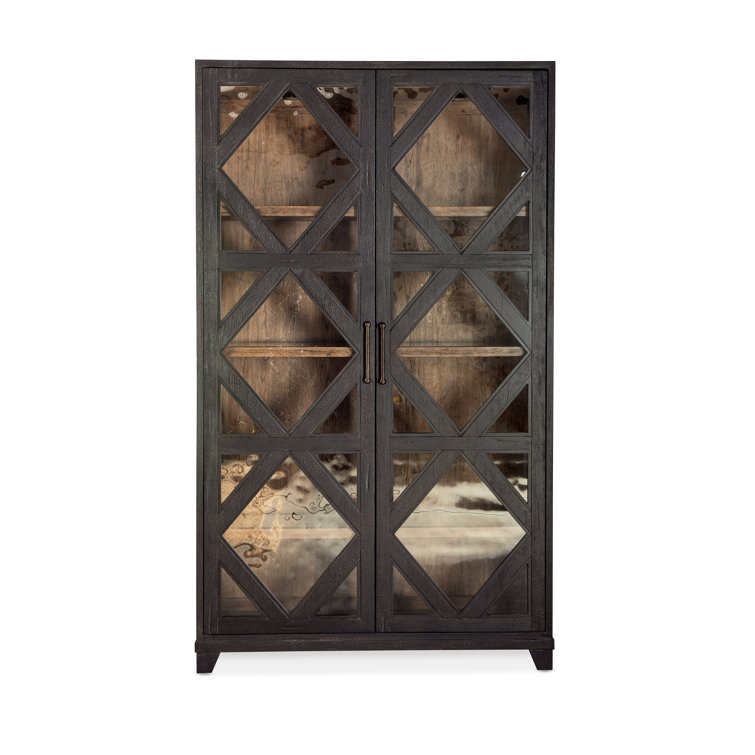 Charred Timber and Glass Lighted Display Cabinet