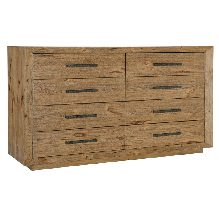 Rustic Brown 72" 8-Drawer Dresser with Soft Close