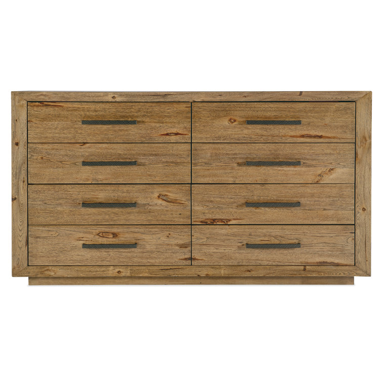 Rustic Brown 72" 8-Drawer Dresser with Soft Close