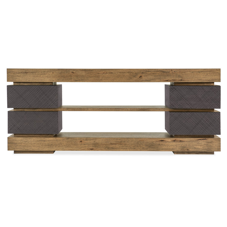 Natural and Gray 80'' Media Console with Drawers