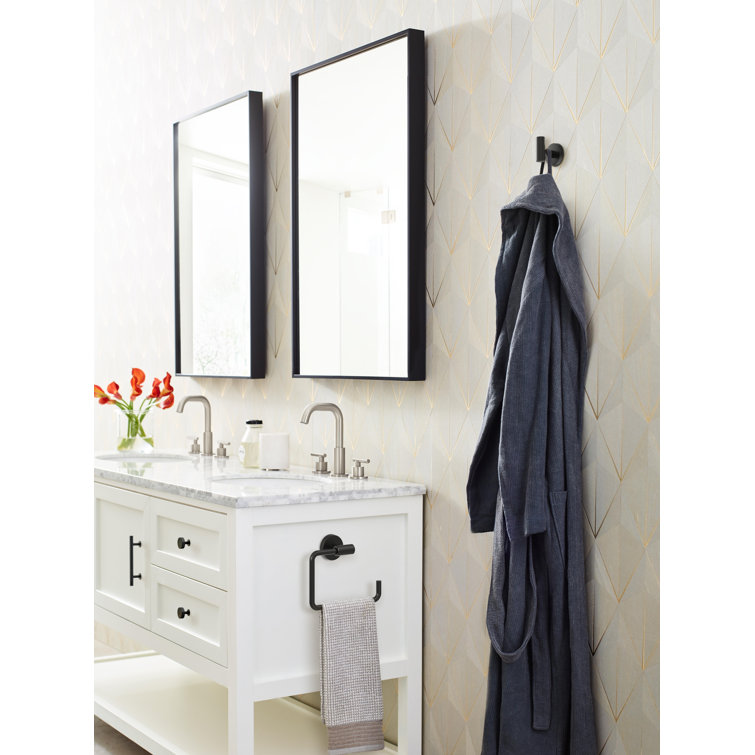 Matte Black Modern Wall Mounted Towel Ring