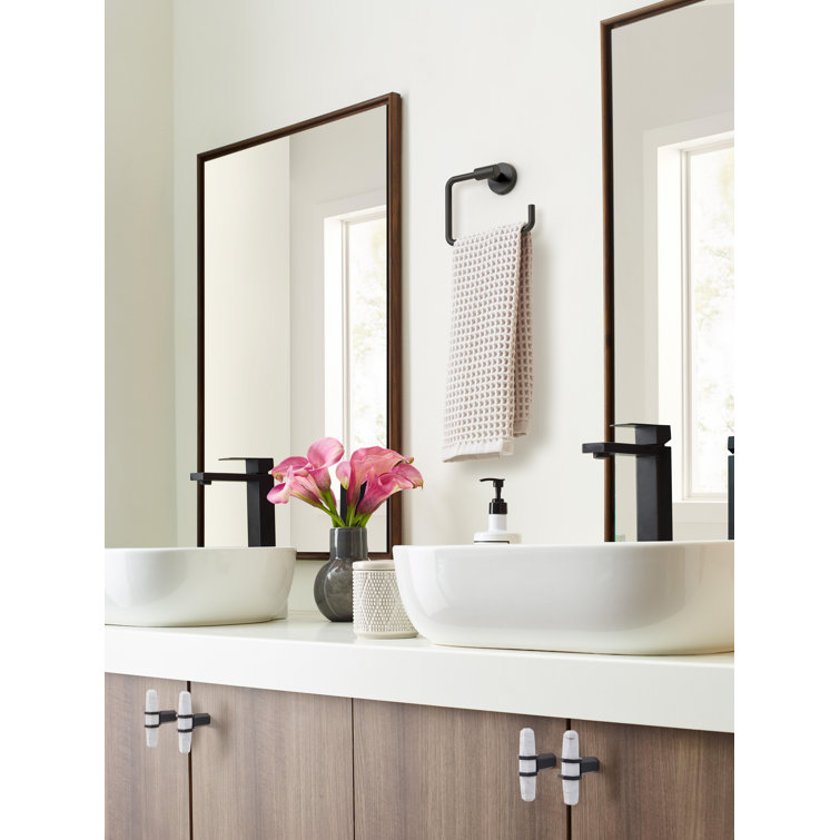 Matte Black Modern Wall Mounted Towel Ring