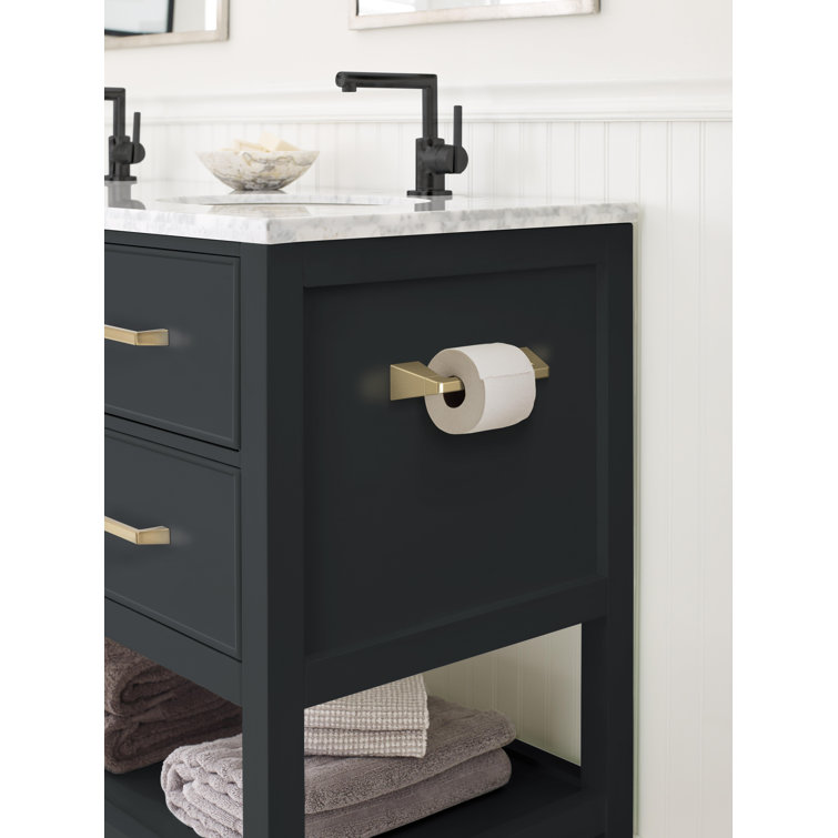 Golden Champagne Pivoting Double Post Toilet Paper Holder