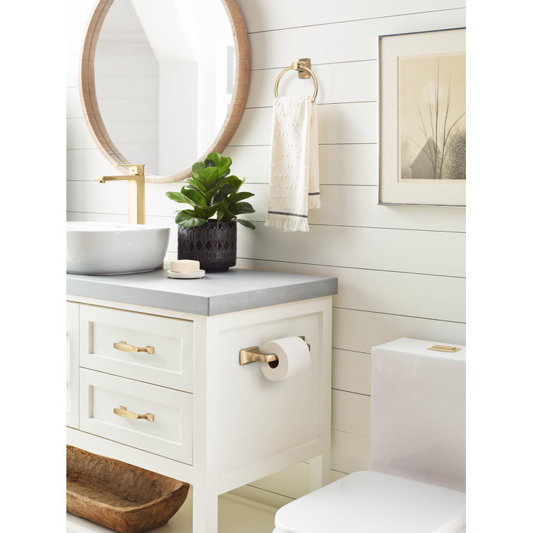 Champagne Bronze Pivoting Double Post Toilet Paper Holder