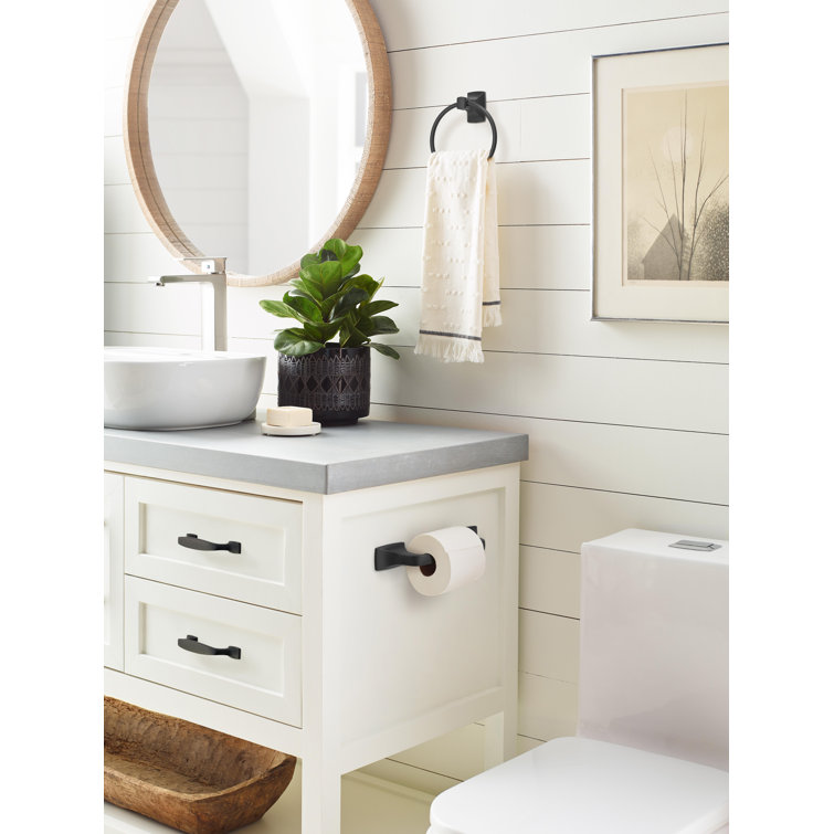 Matte Black Pivoting Double Post Toilet Paper Holder