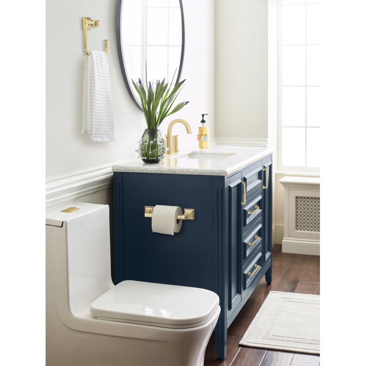Golden Champagne Pivoting Double Post Toilet Paper Holder