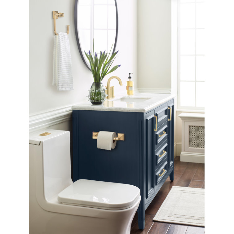 Champagne Bronze Pivoting Double Post Toilet Paper Holder