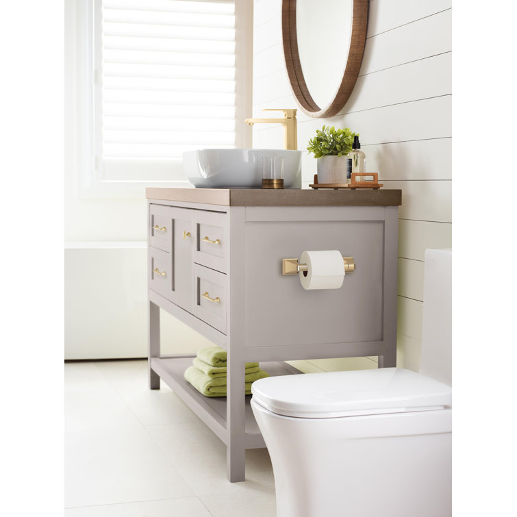 Champagne Bronze Pivoting Double Post Toilet Paper Holder