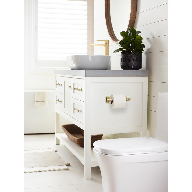 Golden Champagne Pivoting Double Post Toilet Paper Holder