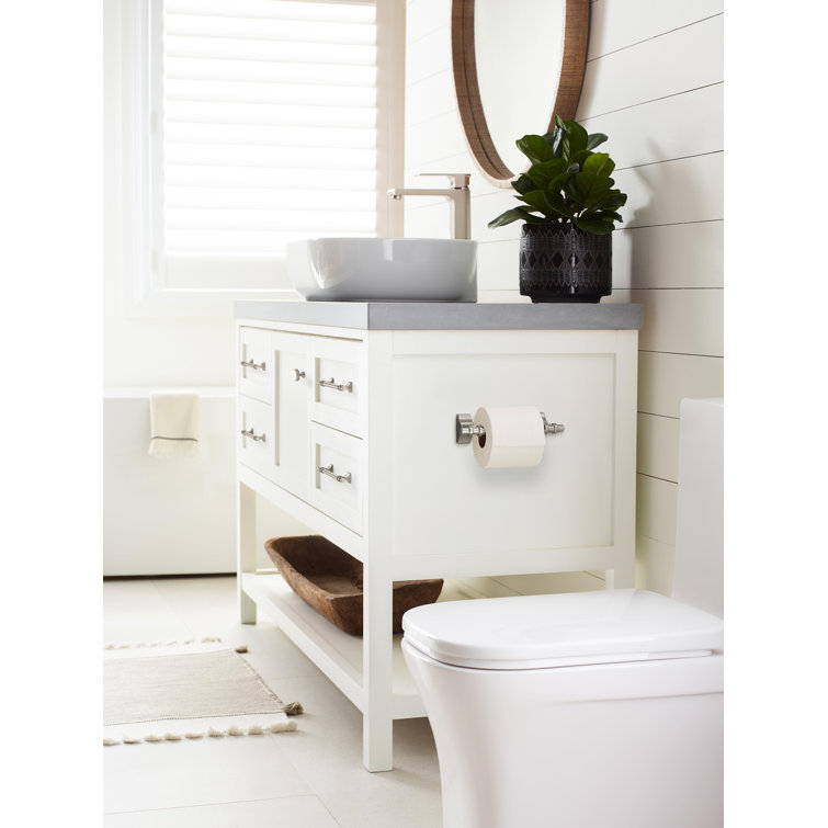 Brushed Nickel Pivoting Double Post Toilet Paper Holder