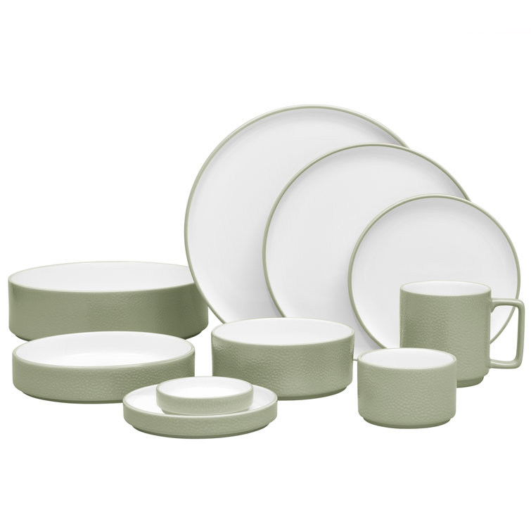Sage Ceramic Microwave Safe 16 Oz Mugs, Set of 4