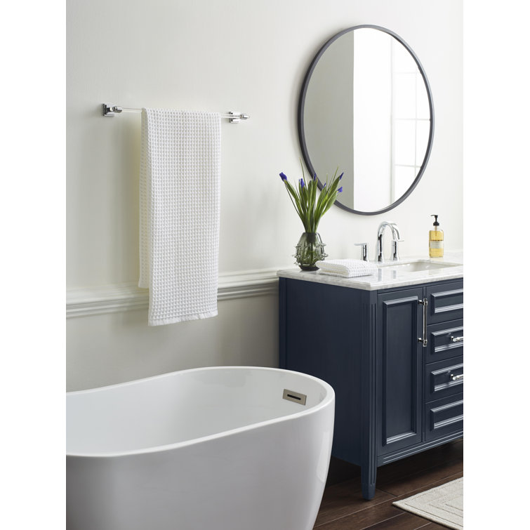 Glacio 24-Inch Clear and Chrome Wall Mounted Towel Bar